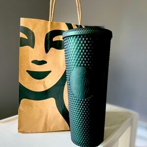 Rare 2022 Starbucks Dark Matte Army Green Studded Tumbler! NWT